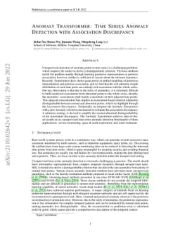 Anomaly Transformer: Time Series Anomaly Detection with Association
  Discrepancy