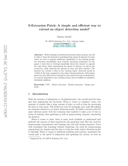 S-Extension Patch: A simple and efficient way to extend an object
  detection model