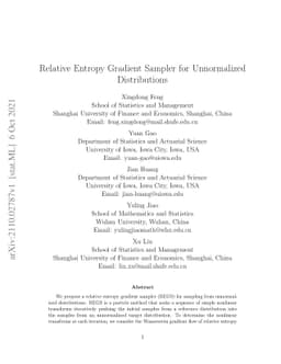 Relative Entropy Gradient Sampler for Unnormalized Distributions
