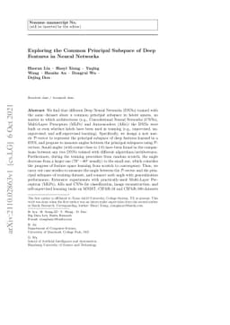 Exploring the Common Principal Subspace of Deep Features in Neural
  Networks