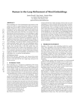 Human-in-the-Loop Refinement of Word Embeddings