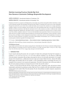 Machine Learning Practices Outside Big Tech: How Resource Constraints
  Challenge Responsible Development