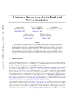 A Stochastic Newton Algorithm for Distributed Convex Optimization