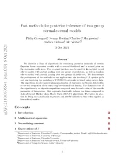 Fast methods for posterior inference of two-group normal-normal models