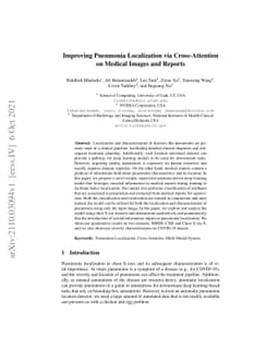 Improving Pneumonia Localization via Cross-Attention on Medical Images
  and Reports