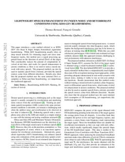 Lightweight Speech Enhancement in Unseen Noisy and Reverberant
  Conditions using KISS-GEV Beamforming