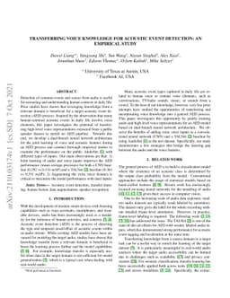 Transferring Voice Knowledge for Acoustic Event Detection: An Empirical
  Study