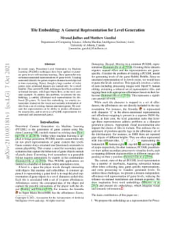 Tile Embedding: A General Representation for Procedural Level Generation
  via Machine Learning