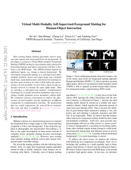 Virtual Multi-Modality Self-Supervised Foreground Matting for
  Human-Object Interaction