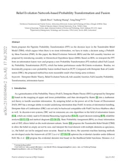 Belief Evolution Network-based Probability Transformation and Fusion