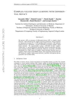 Complex-valued deep learning with differential privacy