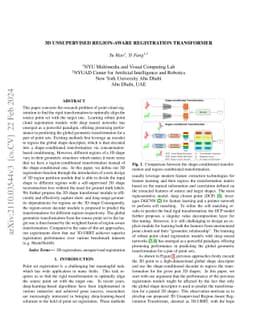 3D Unsupervised Region-Aware Registration Transformer