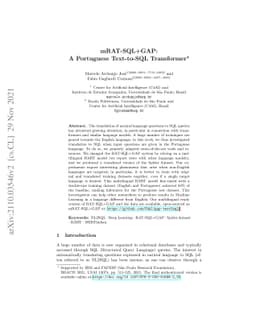 mRAT-SQL+GAP:A Portuguese Text-to-SQL Transformer