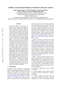 GeSERA: General-domain Summary Evaluation by Relevance Analysis