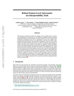 Robust Feature-Level Adversaries are Interpretability Tools