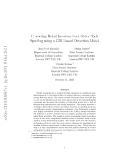 Protecting Retail Investors from Order Book Spoofing using a GRU-based
  Detection Model