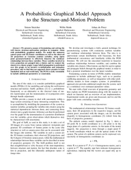 A Probabilistic Graphical Model Approach to the Structure-and-Motion
  Problem