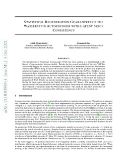 Statistical Regeneration Guarantees of the Wasserstein Autoencoder with
  Latent Space Consistency
