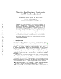 Multidirectional Conjugate Gradients for Scalable Bundle Adjustment