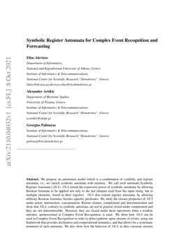 Symbolic Register Automata for Complex Event Recognition and Forecasting