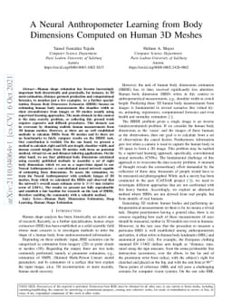 A Neural Anthropometer Learning from Body Dimensions Computed on Human
  3D Meshes