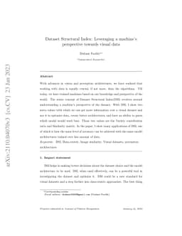Dataset Structural Index: Leveraging a machine's perspective towards
  visual data