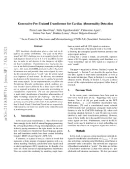 Generative Pre-Trained Transformer for Cardiac Abnormality Detection