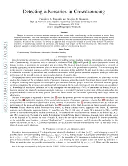 Detecting adversaries in Crowdsourcing