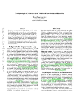 Morphological Matrices as a Tool for Crowdsourced Ideation