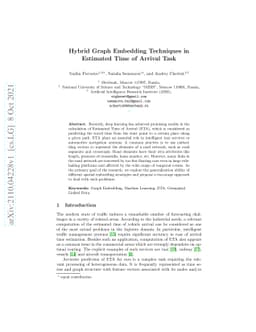 Hybrid Graph Embedding Techniques in Estimated Time of Arrival Task
