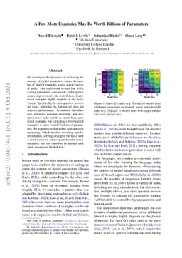 A Few More Examples May Be Worth Billions of Parameters