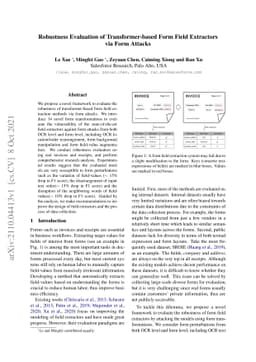 Robustness Evaluation of Transformer-based Form Field Extractors via
  Form Attacks