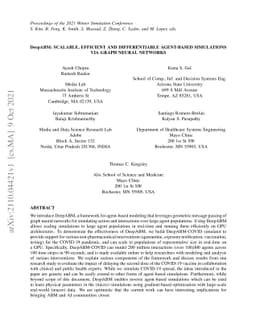 DeepABM: Scalable, efficient and differentiable agent-based simulations
  via graph neural networks