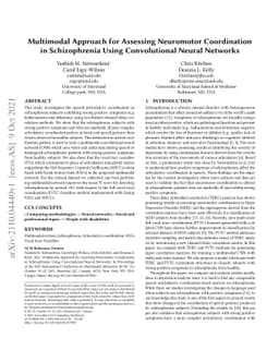 Multimodal Approach for Assessing Neuromotor Coordination in
  Schizophrenia Using Convolutional Neural Networks