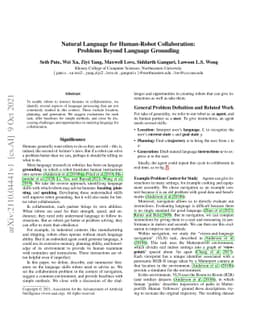 Natural Language for Human-Robot Collaboration: Problems Beyond Language
  Grounding