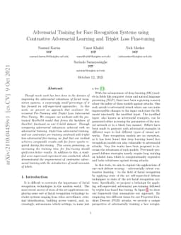 Adversarial Training for Face Recognition Systems using Contrastive
  Adversarial Learning and Triplet Loss Fine-tuning