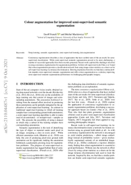 Colour augmentation for improved semi-supervised semantic segmentation
