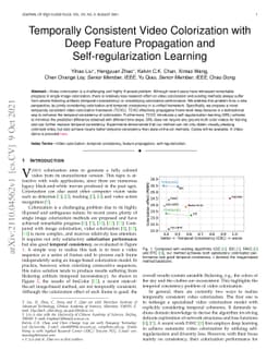 Temporally Consistent Video Colorization with Deep Feature Propagation
  and Self-regularization Learning