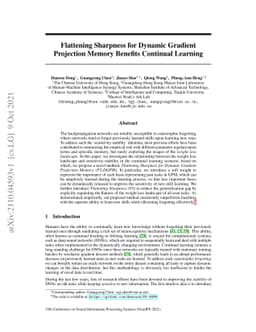 Flattening Sharpness for Dynamic Gradient Projection Memory Benefits
  Continual Learning