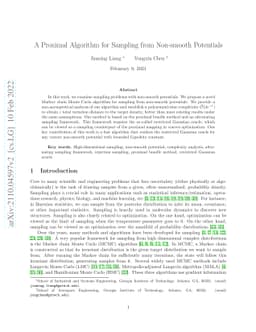 A Proximal Algorithm for Sampling from Non-smooth Potentials