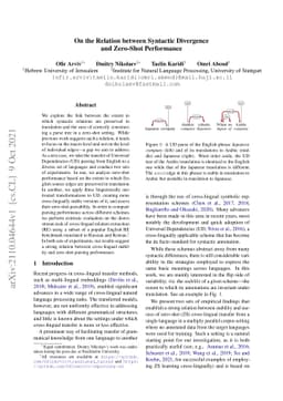 On the Relation between Syntactic Divergence and Zero-Shot Performance