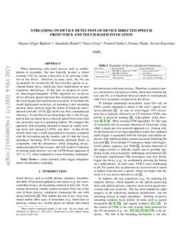 Streaming on-device detection of device directed speech from voice and
  touch-based invocation