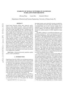 Stability of Neural Networks on Manifolds to Relative Perturbations
