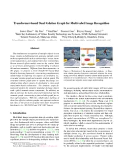 Transformer-based Dual Relation Graph for Multi-label Image Recognition