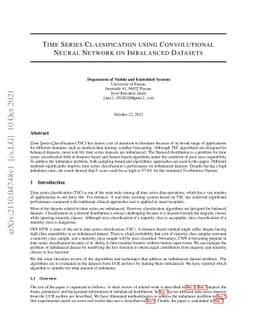 Time Series Classification Using Convolutional Neural Network On
  Imbalanced Datasets