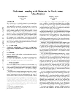 Multi-task Learning with Metadata for Music Mood Classification