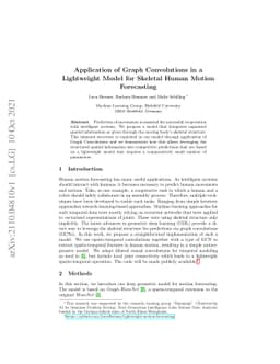 Application of Graph Convolutions in a Lightweight Model for Skeletal
  Human Motion Forecasting