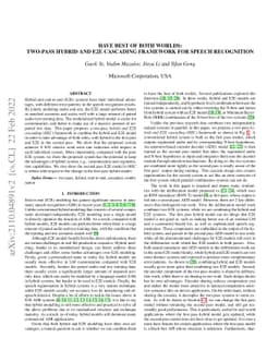 Have best of both worlds: two-pass hybrid and E2E cascading framework
  for speech recognition