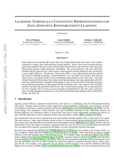Learning Temporally-Consistent Representations for Data-Efficient
  Reinforcement Learning