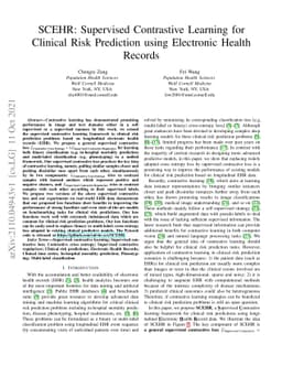 SCEHR: Supervised Contrastive Learning for Clinical Risk Prediction
  using Electronic Health Records